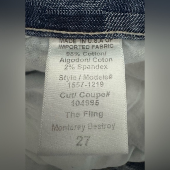 Current/Elliott The Fling Slim Boyfriend Checkered Jeans Distressed Blue Size 27 - Picture 7 of 16